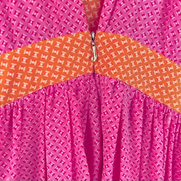 Juicy Couture Print Orang and Pink Sweetheart Dress Size 2 - Picture 6 of 8